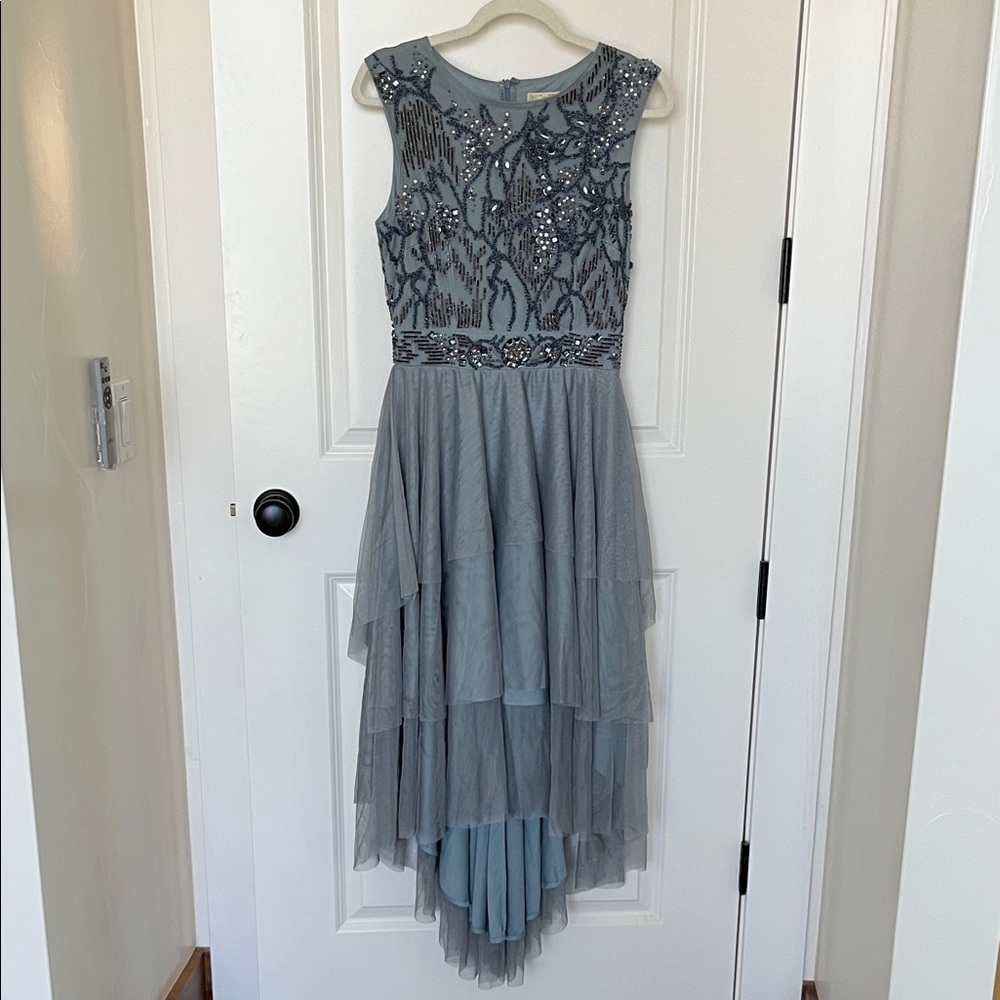 Elegant High Low Dress in Blue